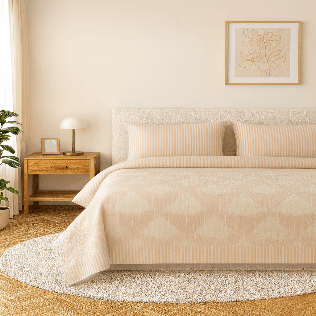 Σετ σεντόνια linea με μαξιλαροθήκες σε μοτίβο ρόμβου.