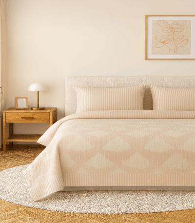 Σετ σεντόνια linea με μαξιλαροθήκες σε μοτίβο ρόμβου.