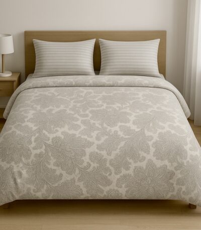 Σετ σεντόνια διπλά με κομψό paisley σχέδιο και ριγέ μαξιλαροθήκες