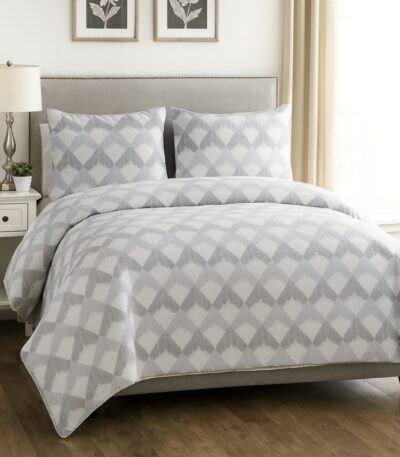 Σετ σεντόνια από 100% βαμβάκι με μοντέρνο γκρι γεωμετρικό μοτίβο