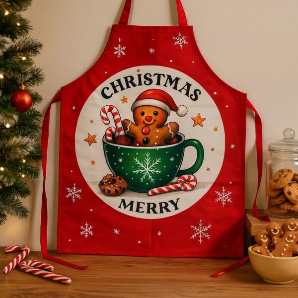 Χριστουγεννιάτικη ποδιά "Merry cup"