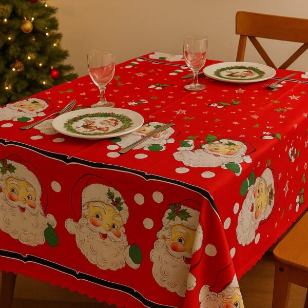 Χριστουγεννιάτικο τραπεζομάντηλο “Santa Faces”