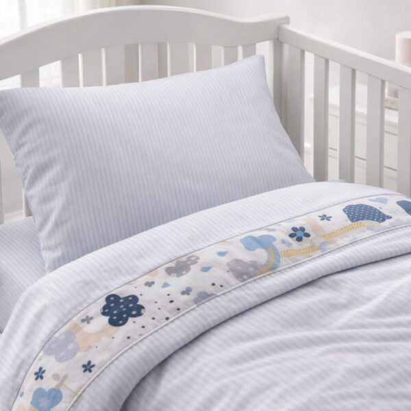 Παιδικό Σετ Σεντονιών Κούνιας με Φάσα –Γαλάζιο