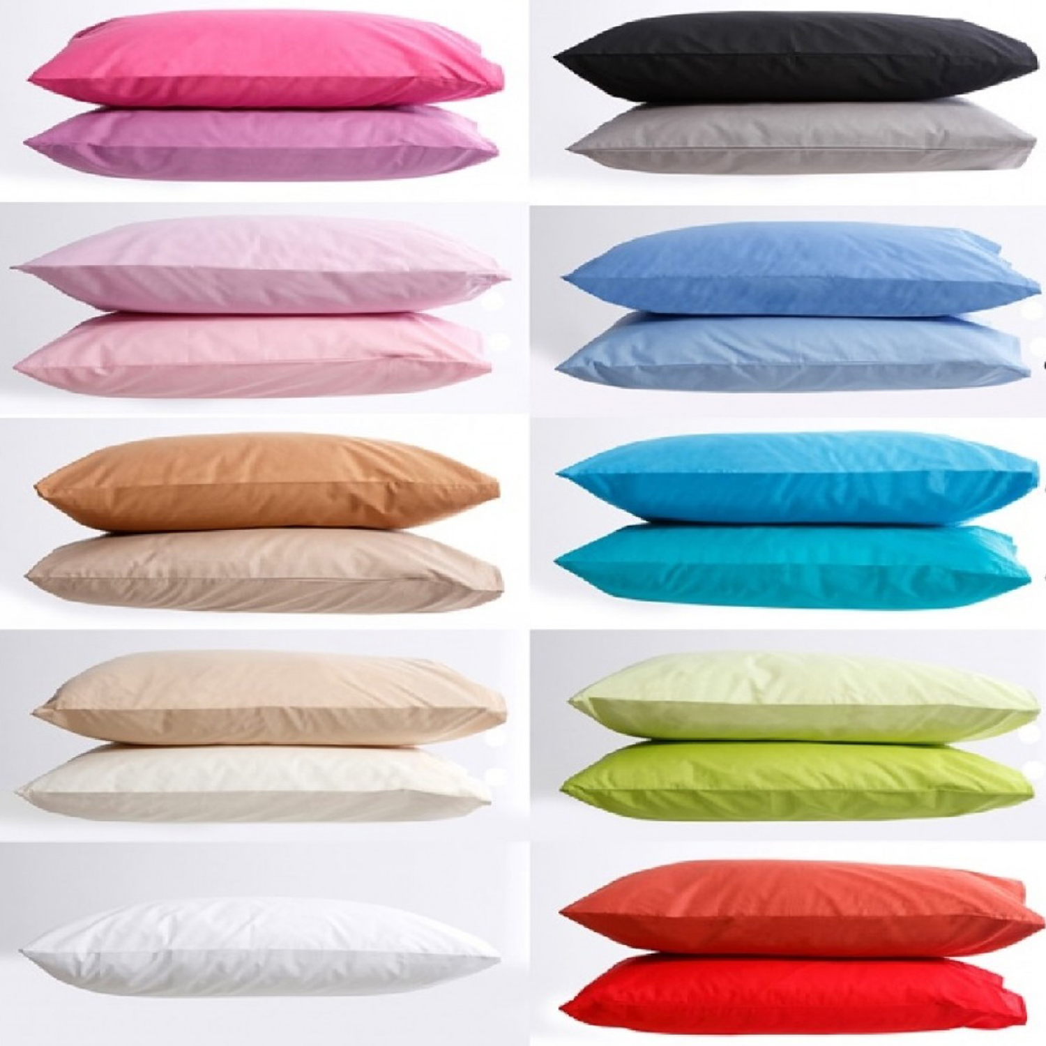 Μαξιλαροθήκες Μονόχρωμες Ζεύγος